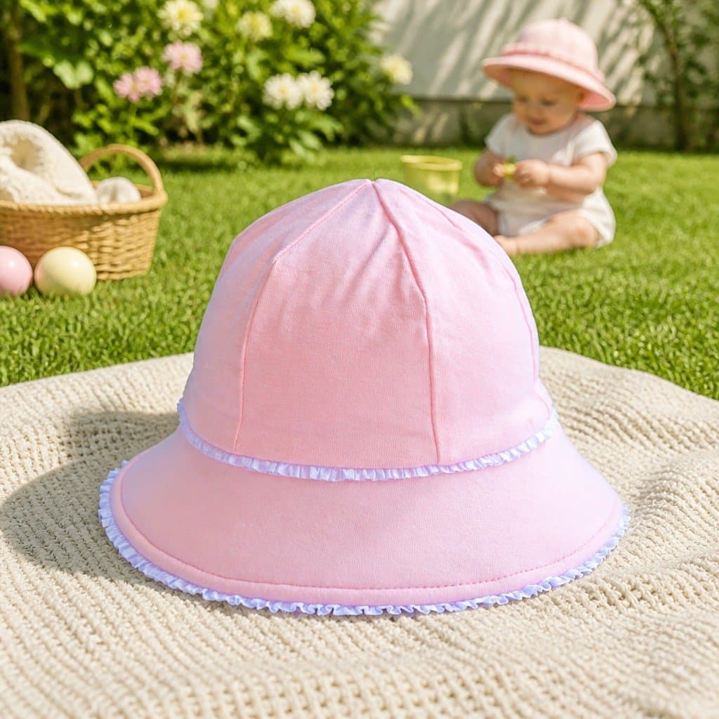 Toddler Bucket Sun Hat with Flexible Brim and Ruffle