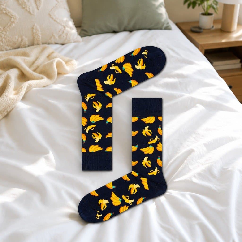 Kids Cotton Socks with Fun Fruit Patterns Size 41-46