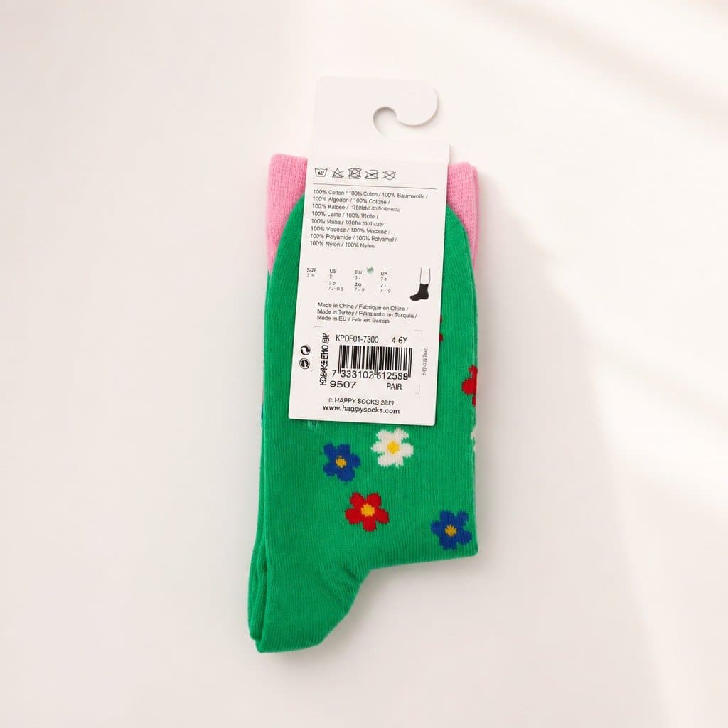 Kids Socks Grass Dog Design Ages 4-6 Everyday Cotton Blend Playful Pattern