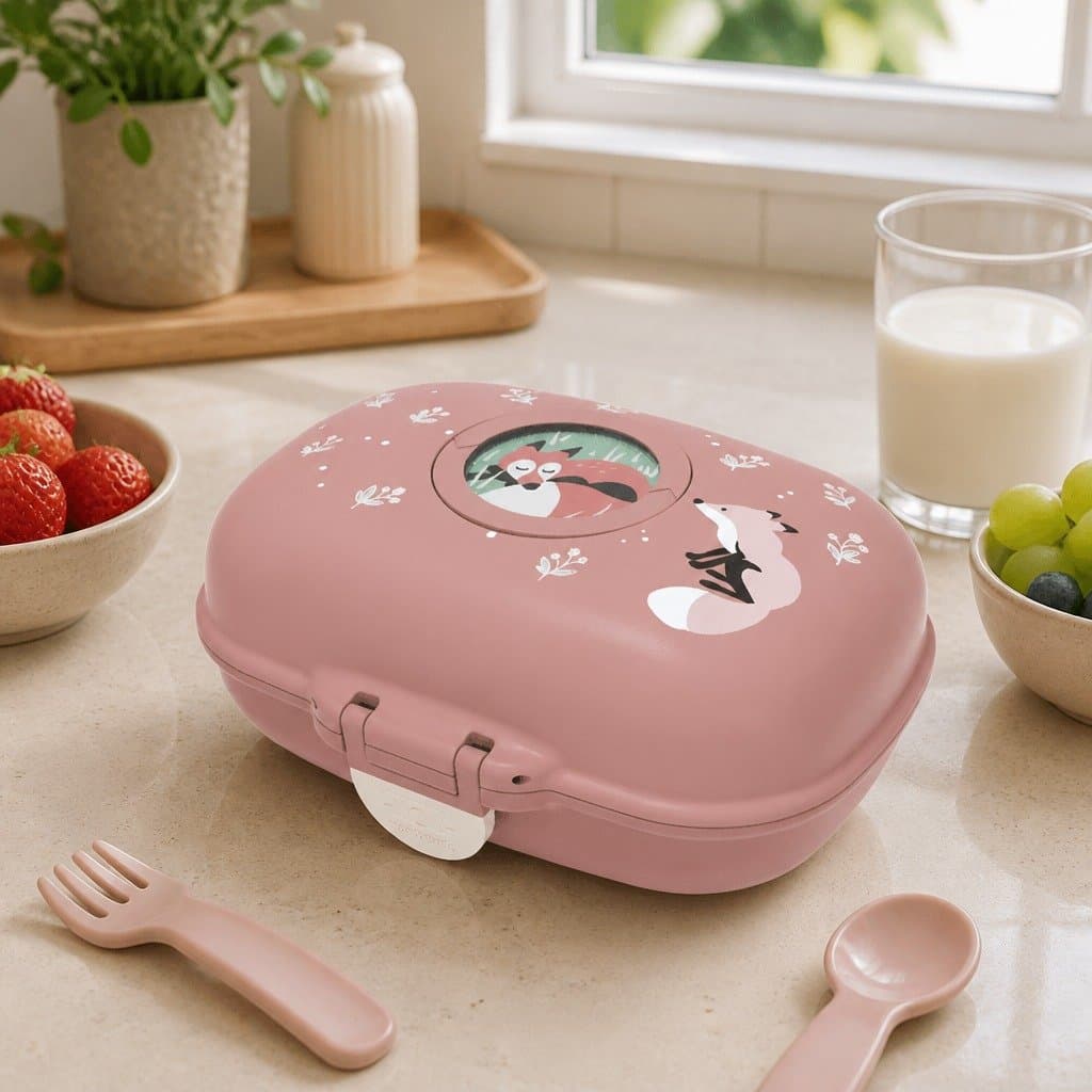 Airtight Snack Lunch Box for Kids with Customizable Lids