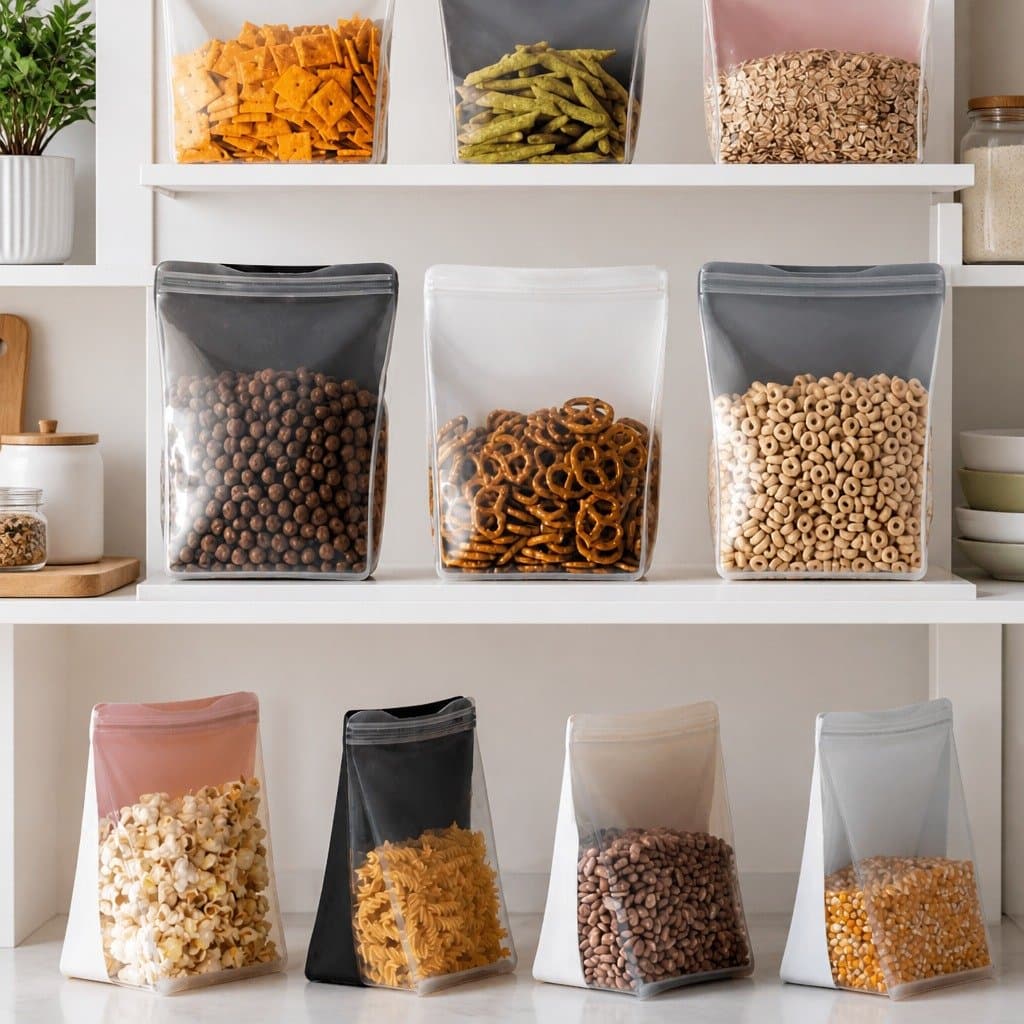 Reusable Silicone Food Storage Bag 1L Stand Up Design Microwave Dishwasher Safe