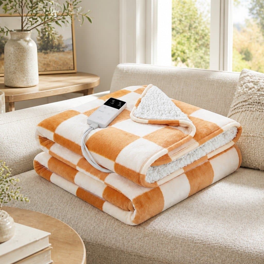 Dual-Sided Electric Throw Rug with 9 Heat Levels
