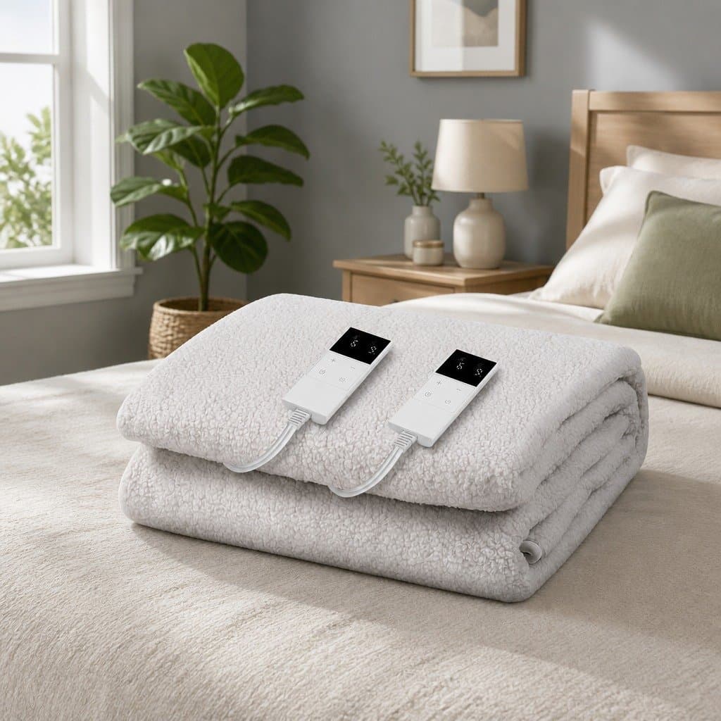 Heated King Size Electric Blanket with Fitted Fleecy Underlay