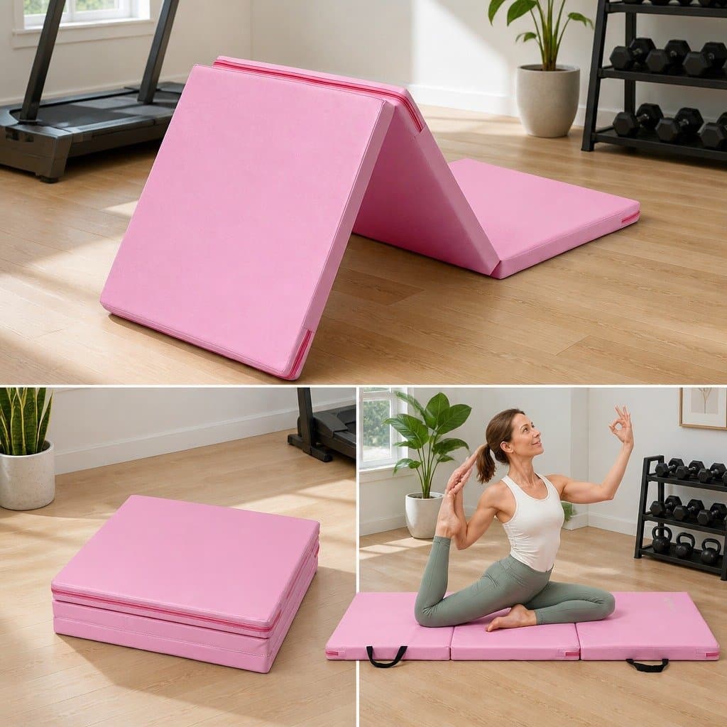 Pink Folding Gymnastics Mat 180x60cm