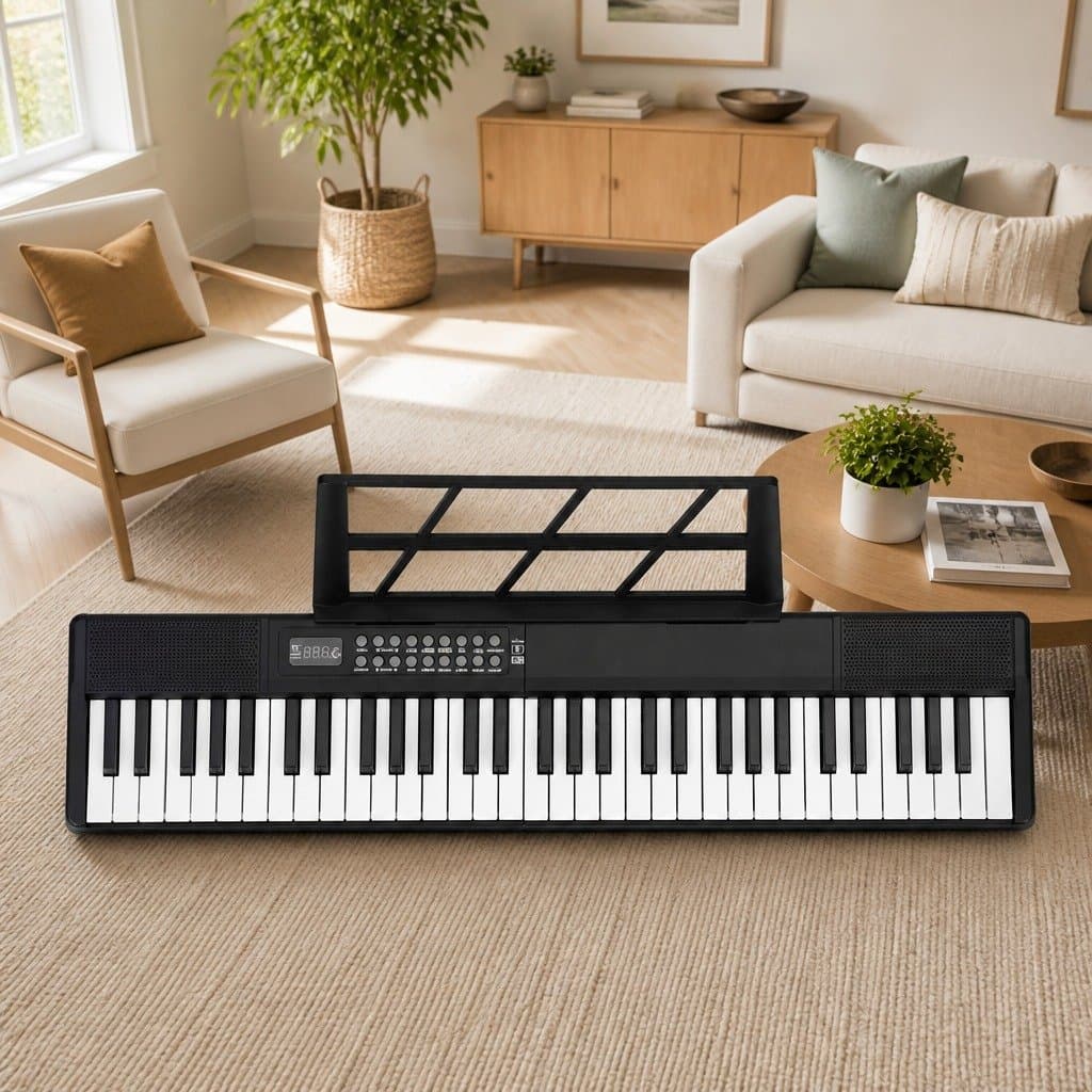 61-Key Foldable Electronic Piano Keyboard Touch-Sensitive Digital Music
