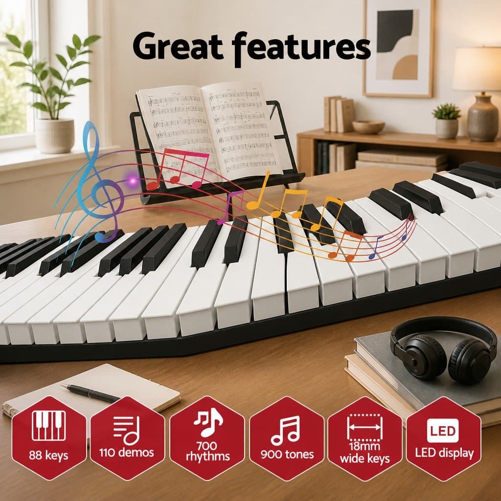 88-Key Electronic Piano Keyboard with Bluetooth