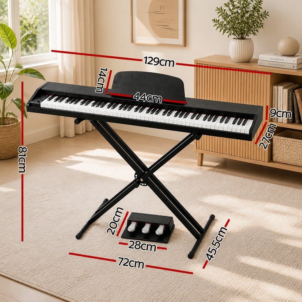 88 Key Electronic Piano Keyboard with Stand Sheet Music Holder Sustain Pedal