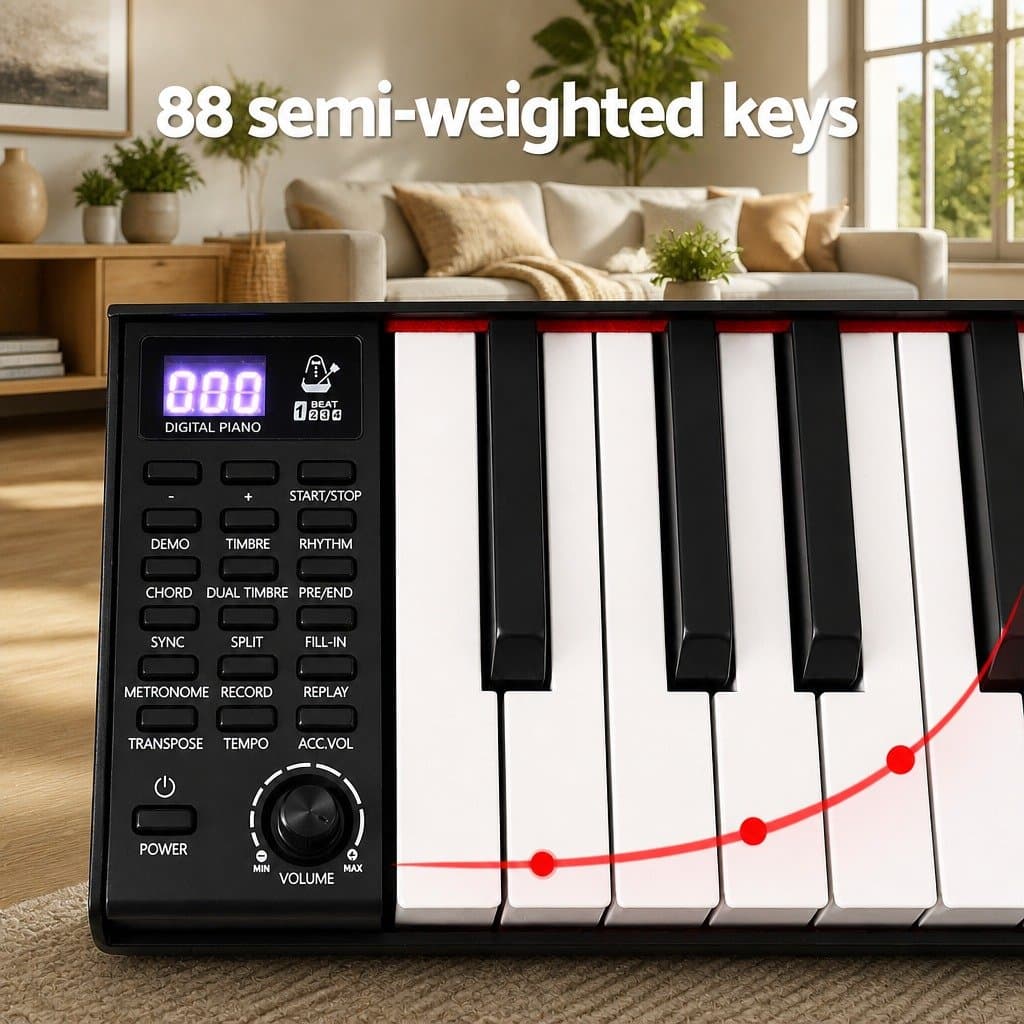 88 Key Electronic Piano Keyboard with Stand Sheet Music Holder Sustain Pedal