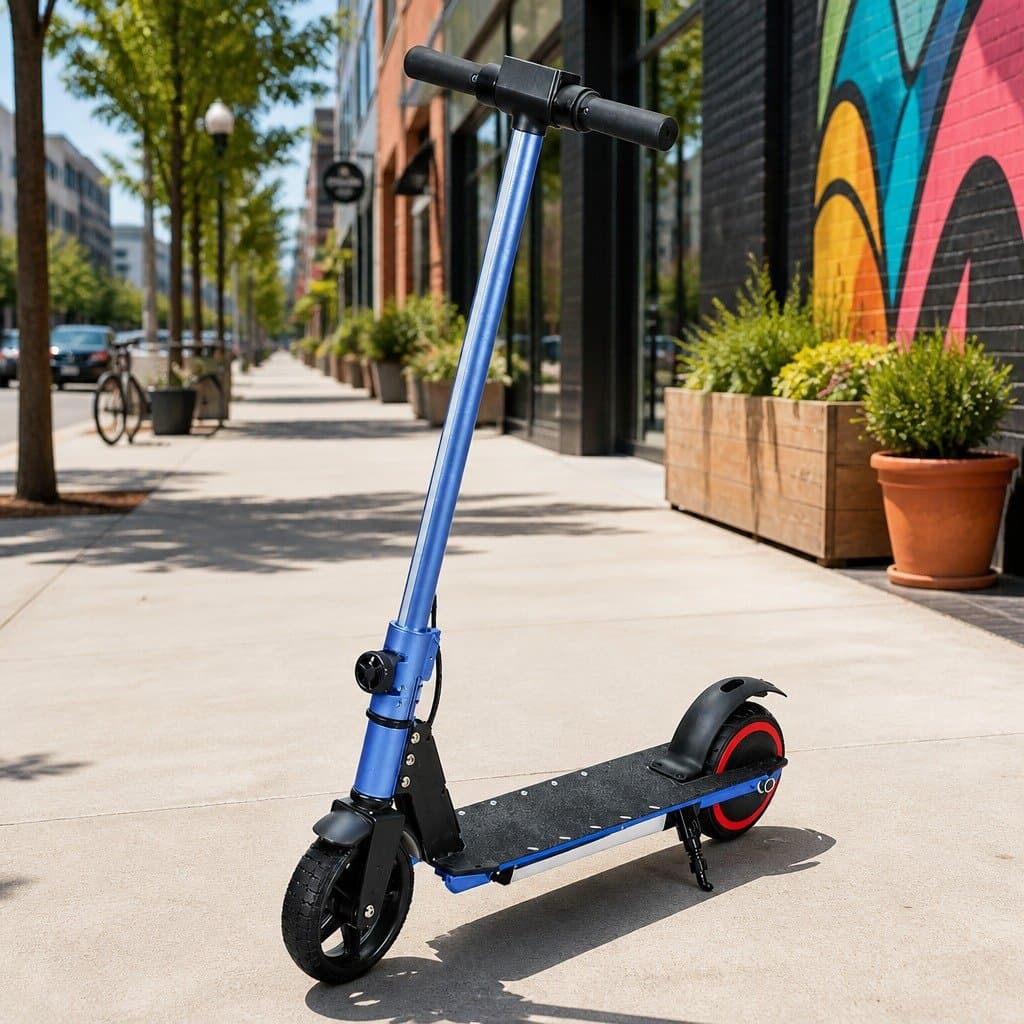 Electric Scooter 130W with LED Lights in Blue