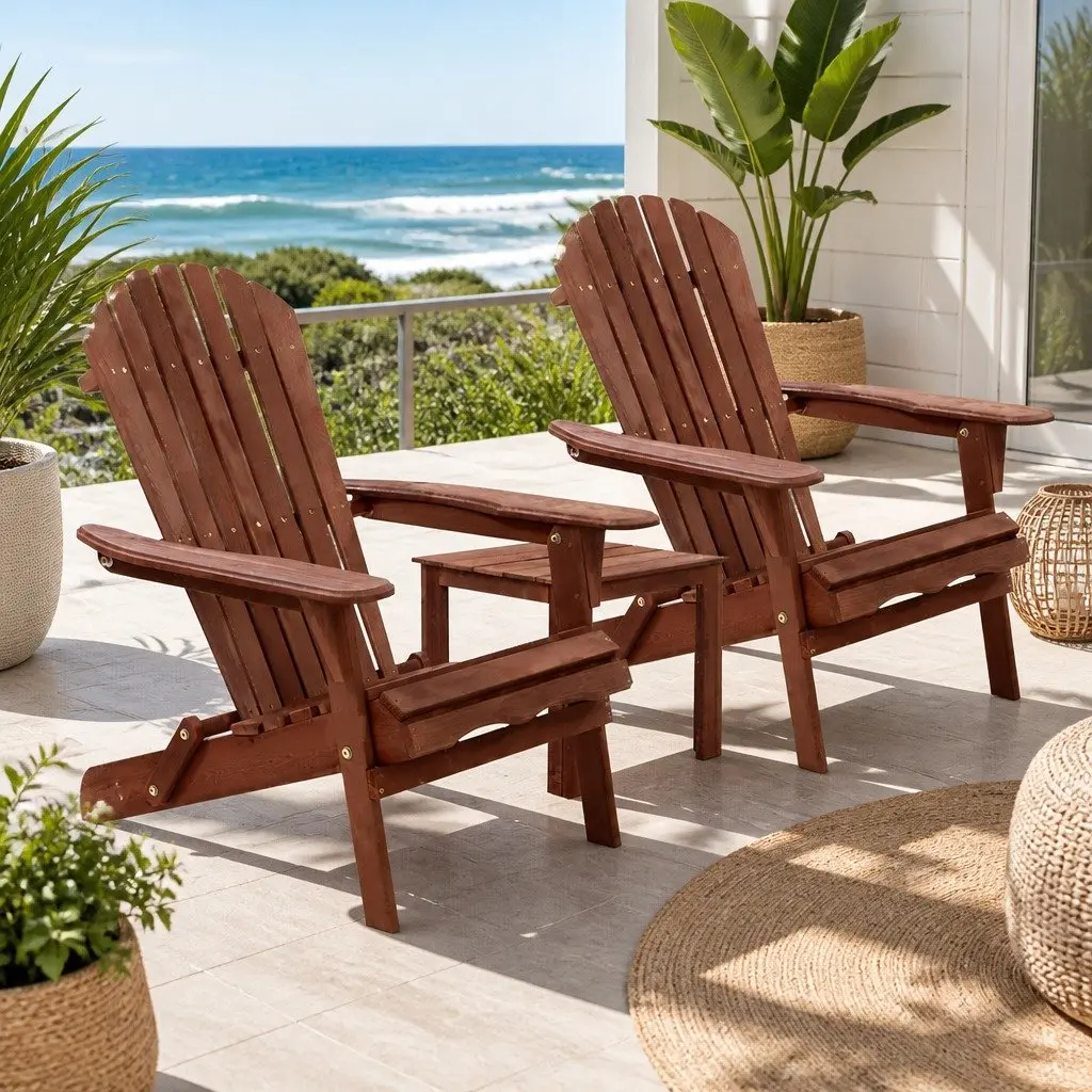 Adirondack Outdoor Lounge Set with Foldable Chairs