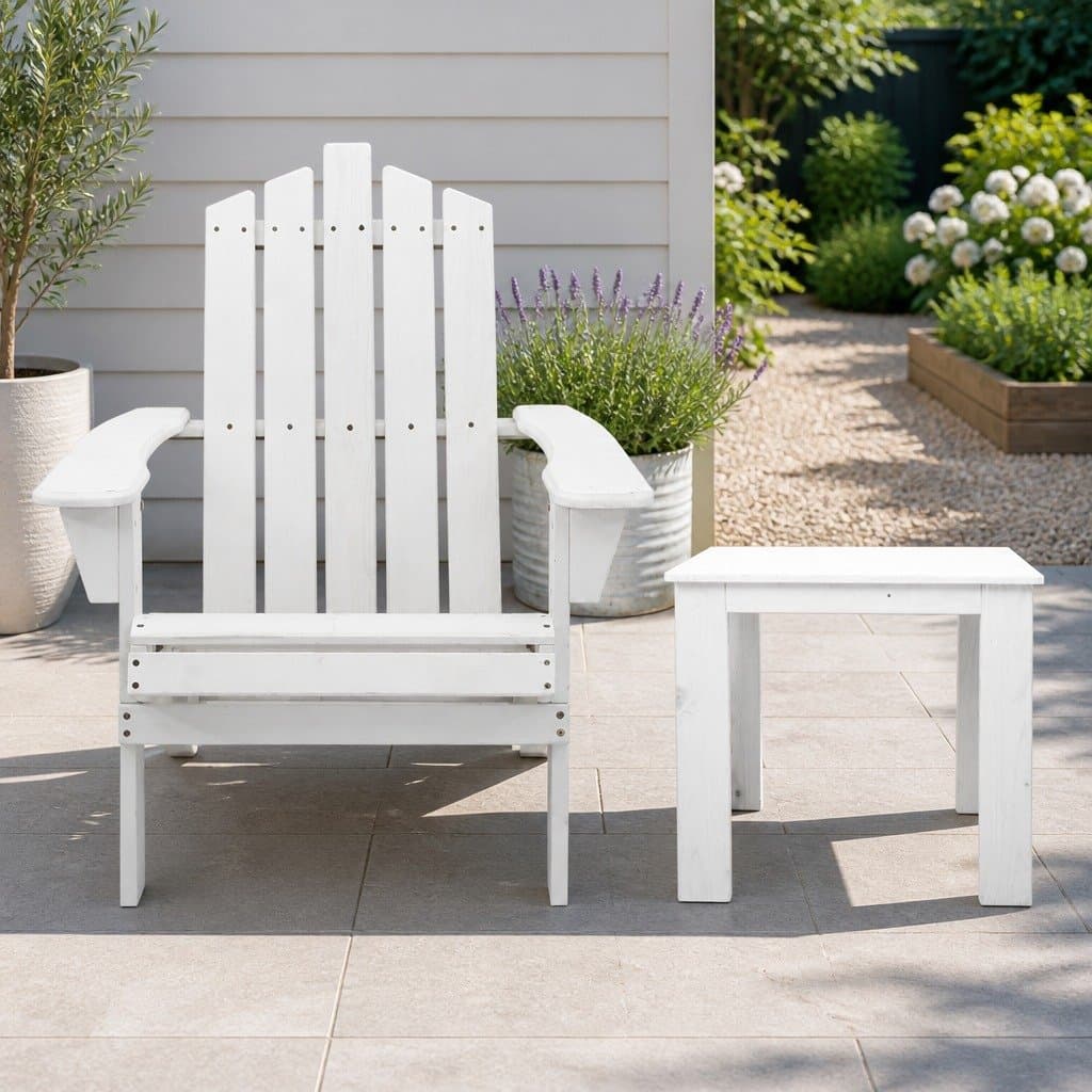 Wooden 3 Piece Adirondack Chair Set for Outdoor Relaxation
