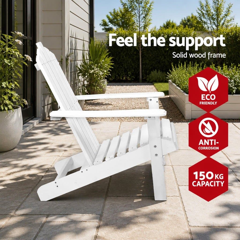 Wooden 3 Piece Adirondack Chair Set for Outdoor Relaxation