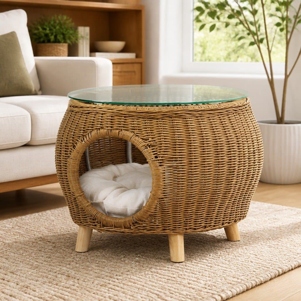 Aluminium Frame Coffee Side Table with Pet Bed