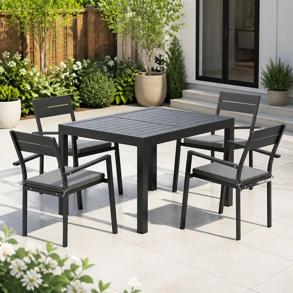 5-Piece Outdoor Dining Set with Extendable Table