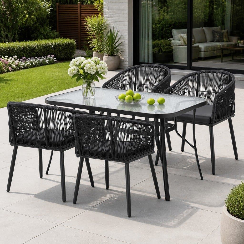 5 Piece Outdoor Dining Set with Chairs