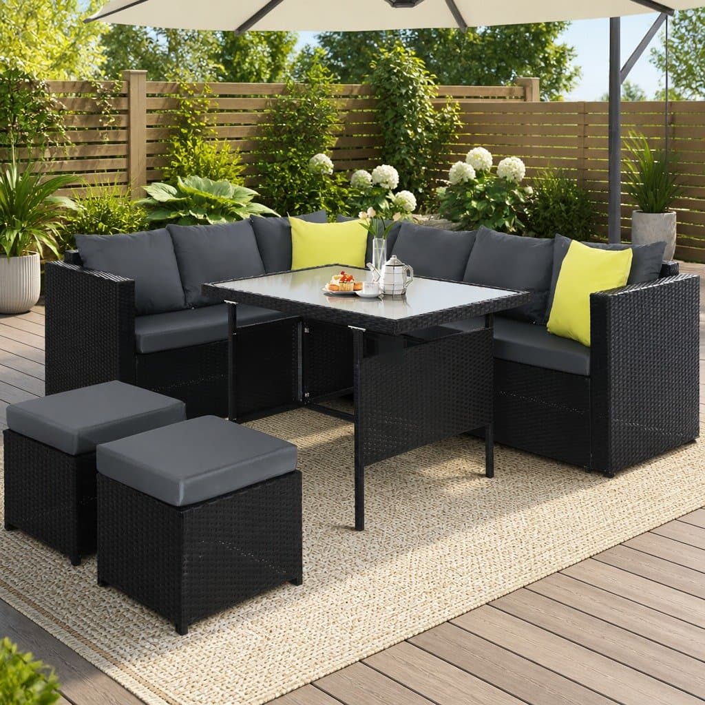Outdoor Dining Sofa Set with Modular Seating