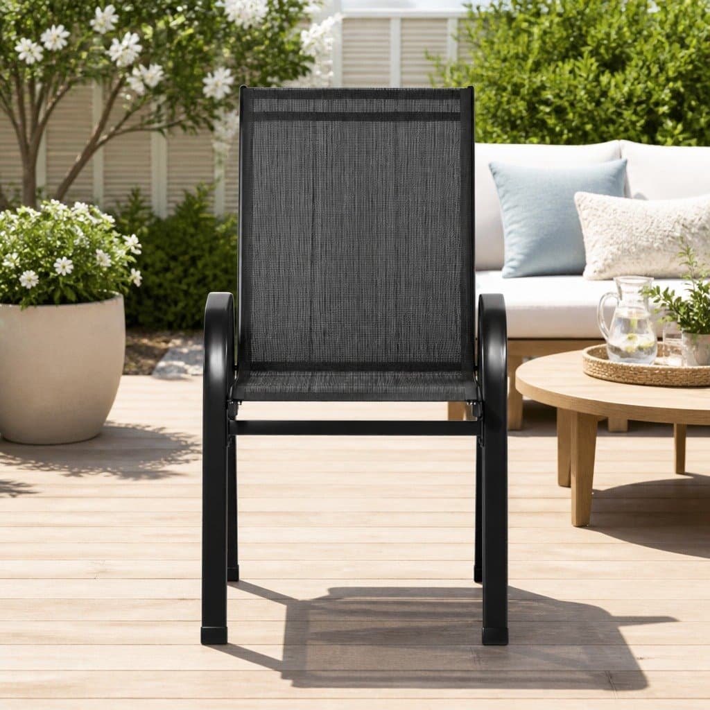 Stackable Outdoor Dining Chairs, 4PC Set