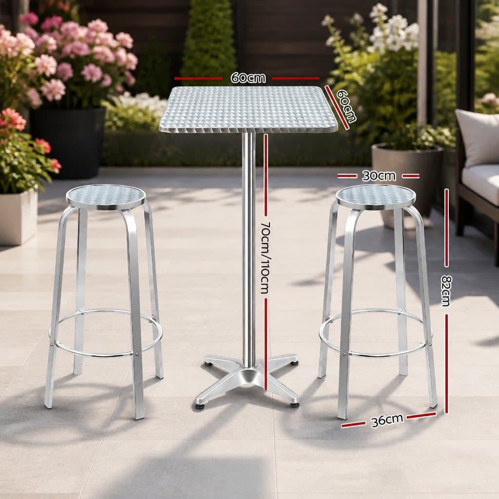 Height Adjustable Bistro Table and Stools Set