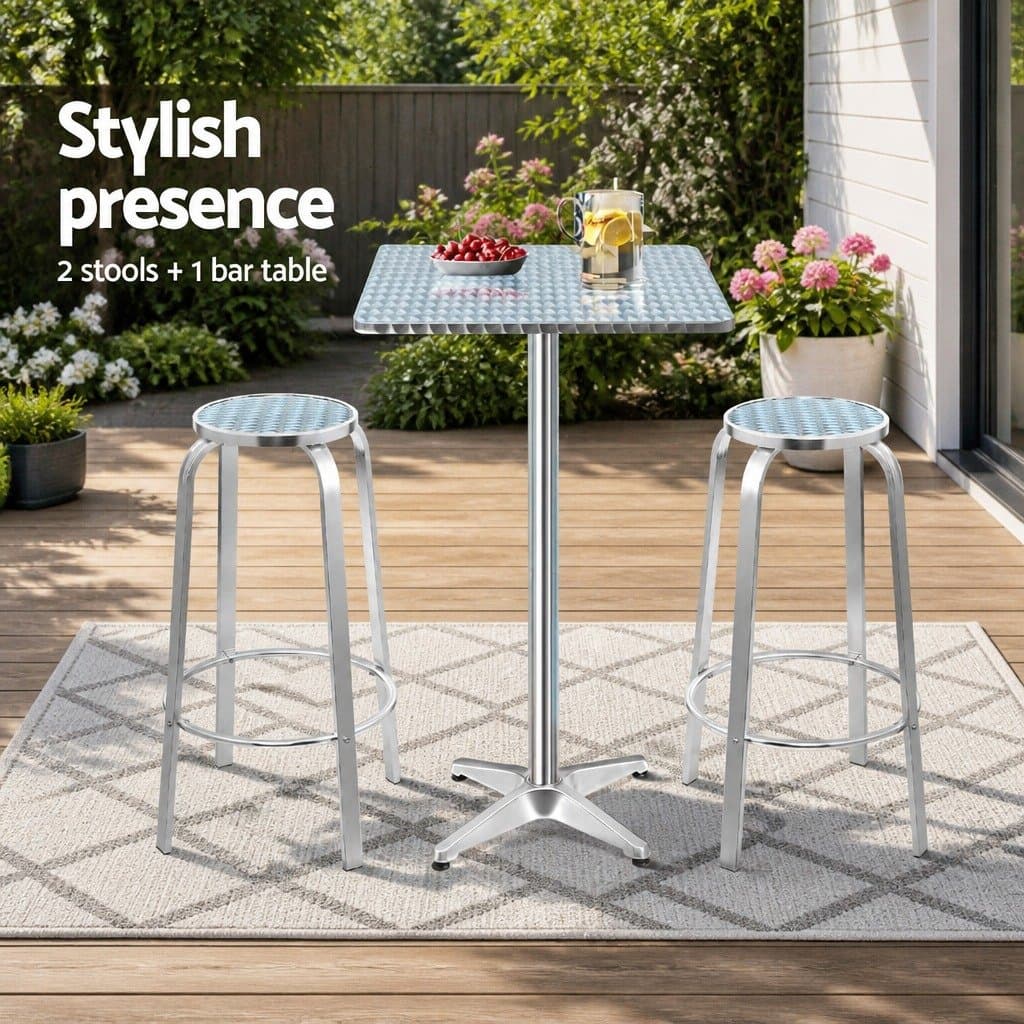 Height Adjustable Bistro Table and Stools Set