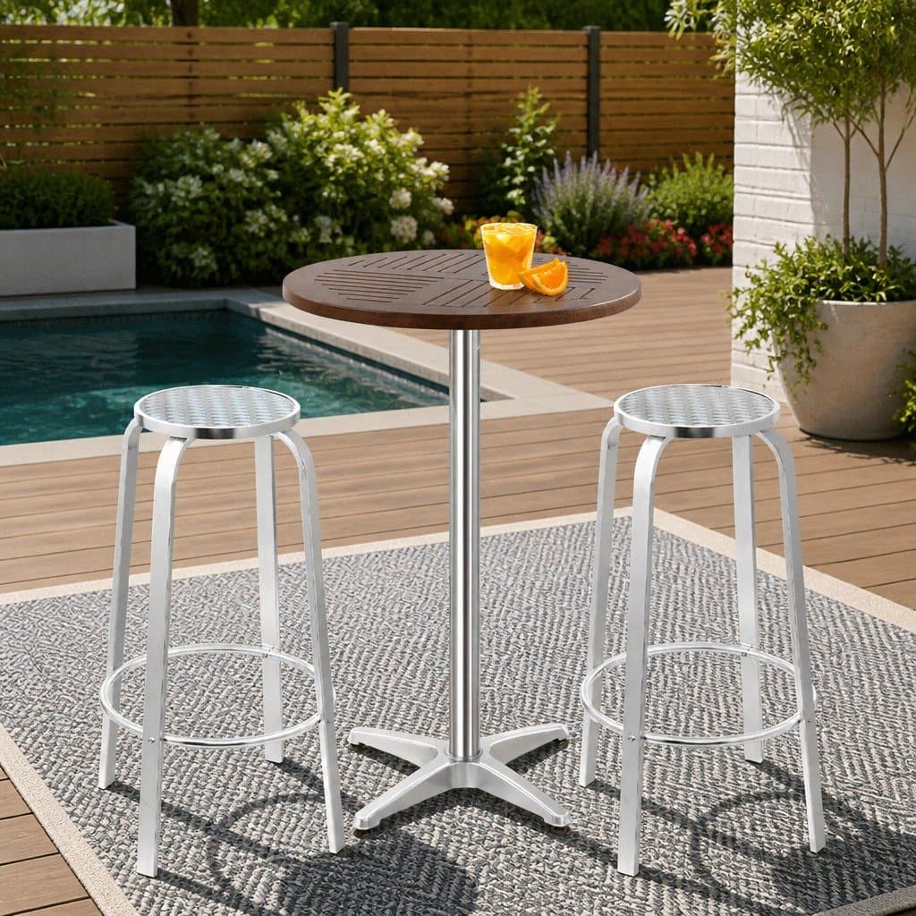 Height Adjustable Bistro Table and Stools Set