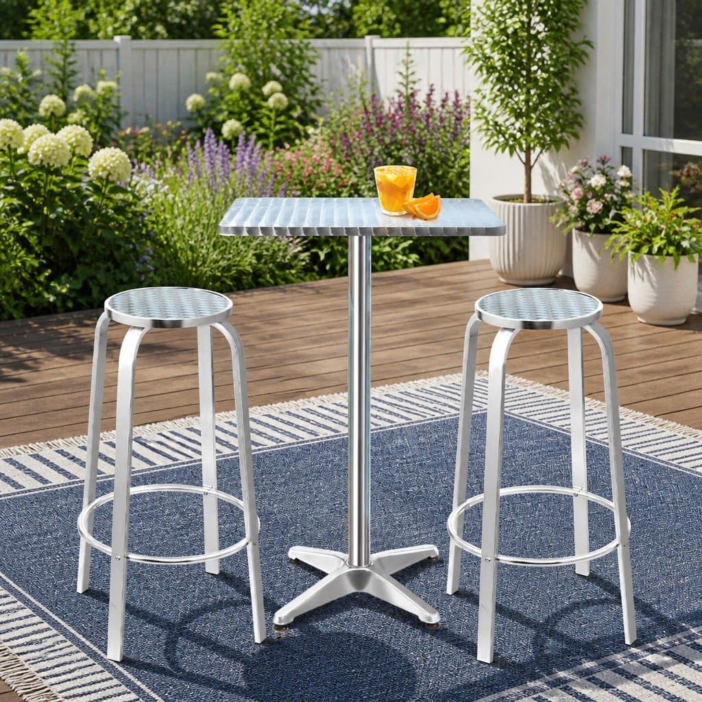 Height Adjustable Bistro Table and Stools Set