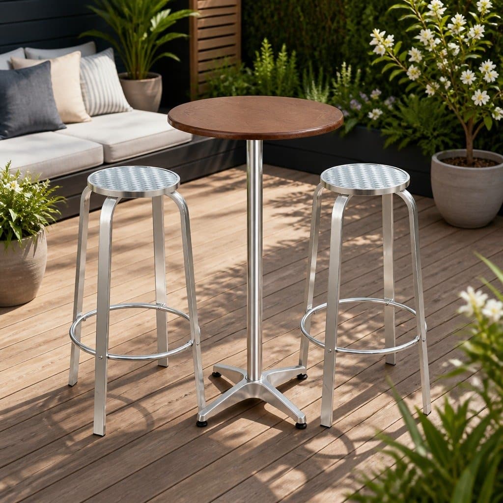 3-Piece Outdoor Bar Set with Adjustable Table