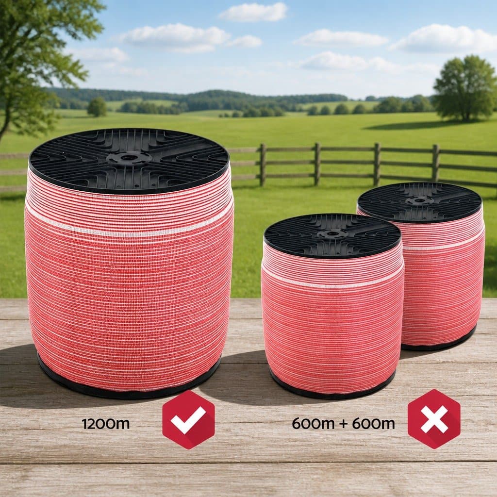 Electric Fence Poly Tape 1200M 12mm Red White