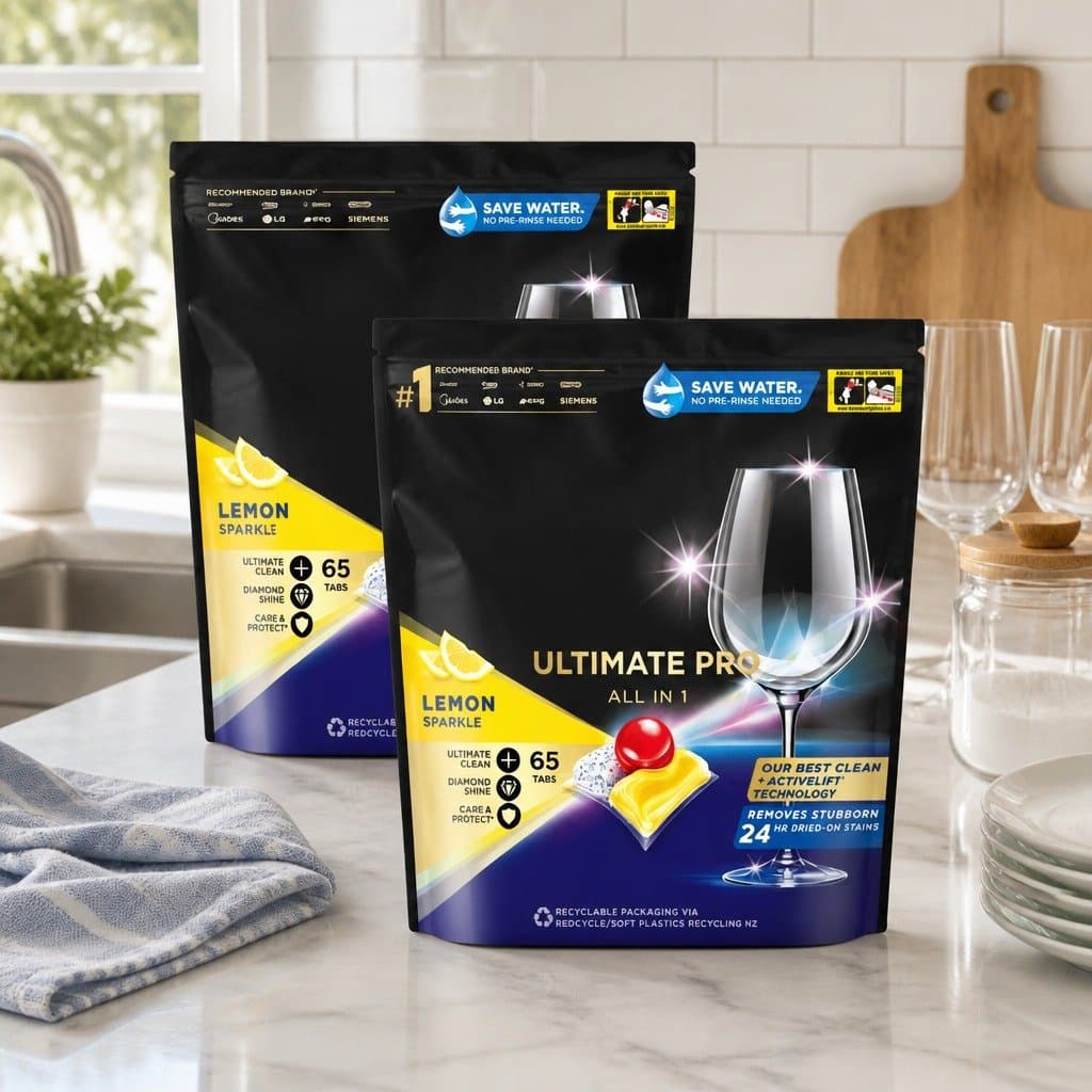Ultimate Pro Lemon Dishwasher Tablets 130 Pack Powerball Clean