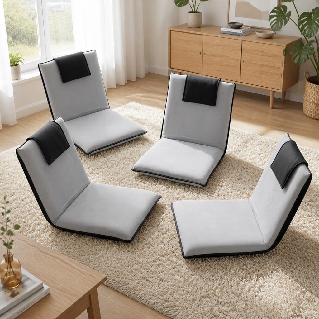 Adjustable Floor Lounge Sofa Bed in Grey