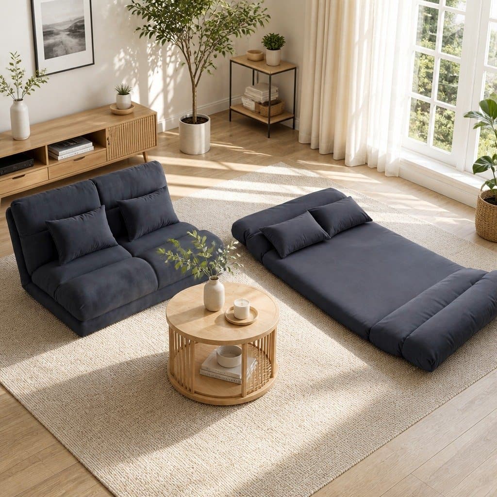 Floor Lounge Sofa Bed & Coffee Table Set
