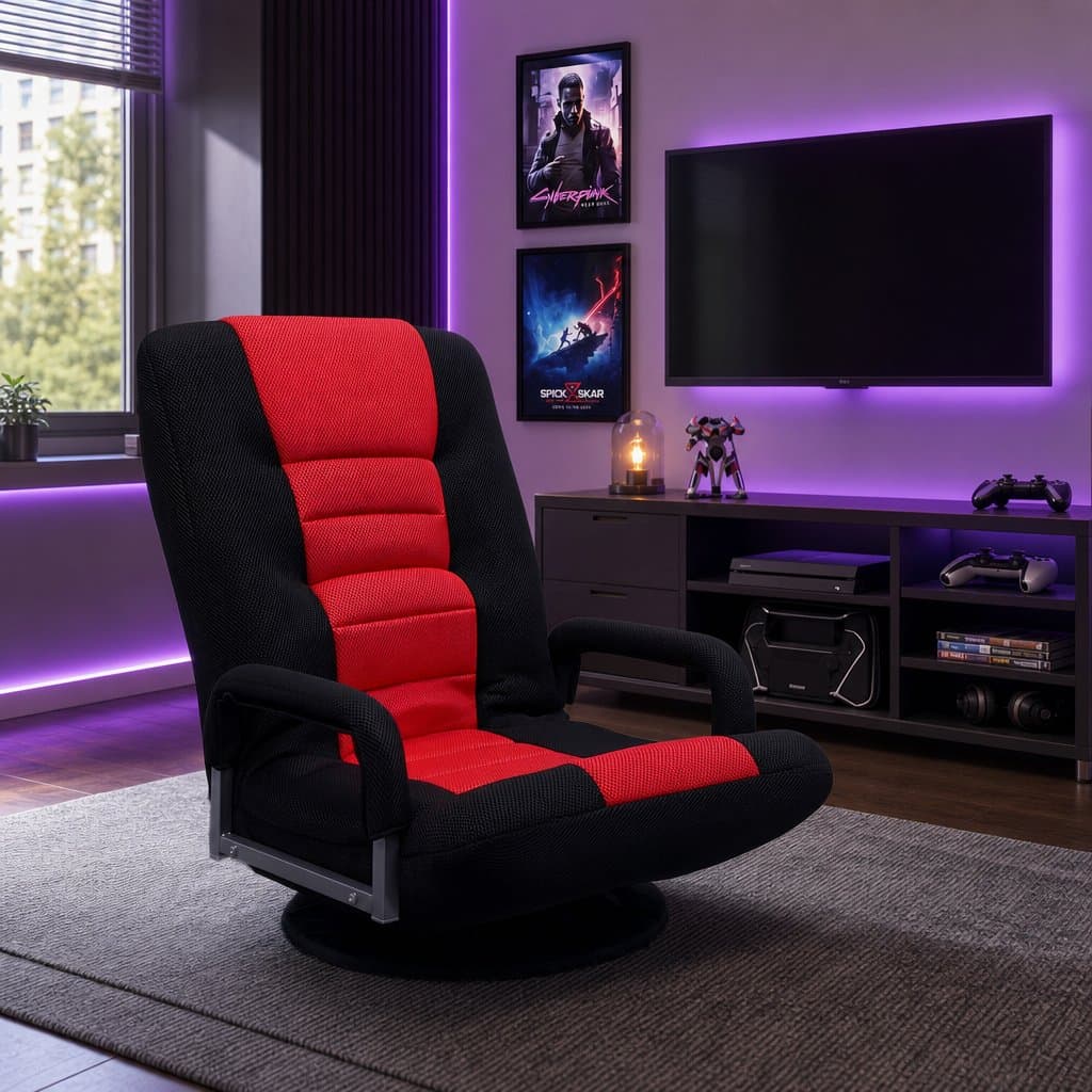 Floor Gaming Chair with 360 Swivel and 6-Position Backrest