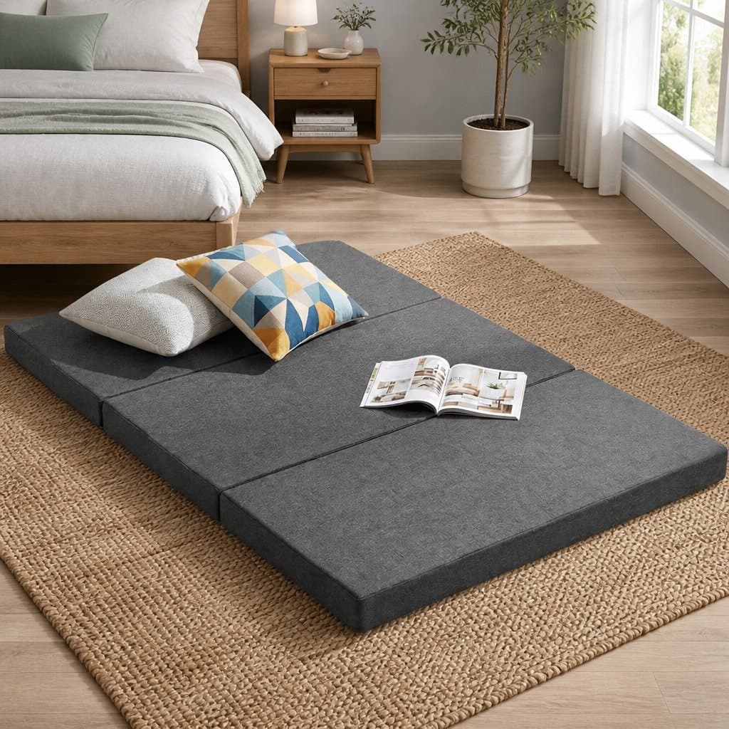 Grey Foldable Foam Mattress for Comfort