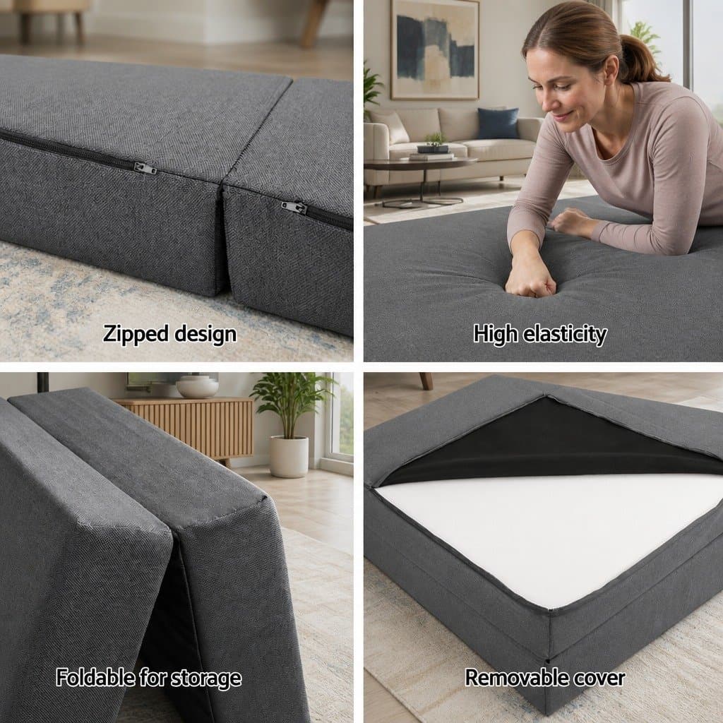 Foldable Foam Mattress for Chair and Bed Use