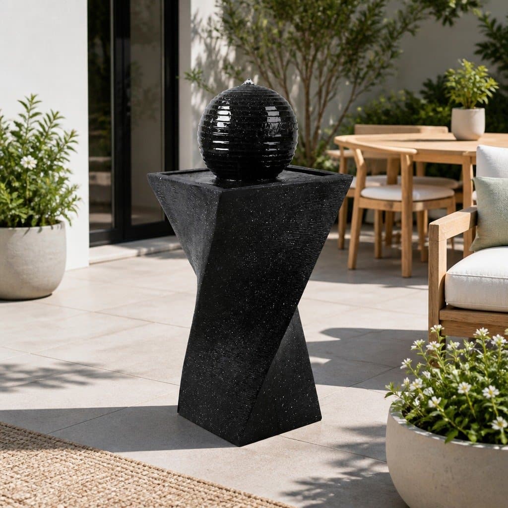 Solar Water Fountain with LED Lights for Gardens