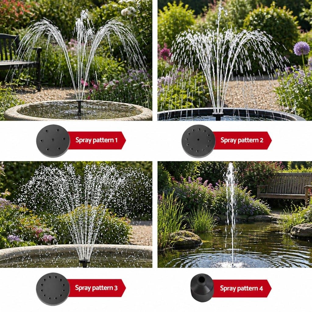 Solar Pond Pump with Battery Kit and LED Lights