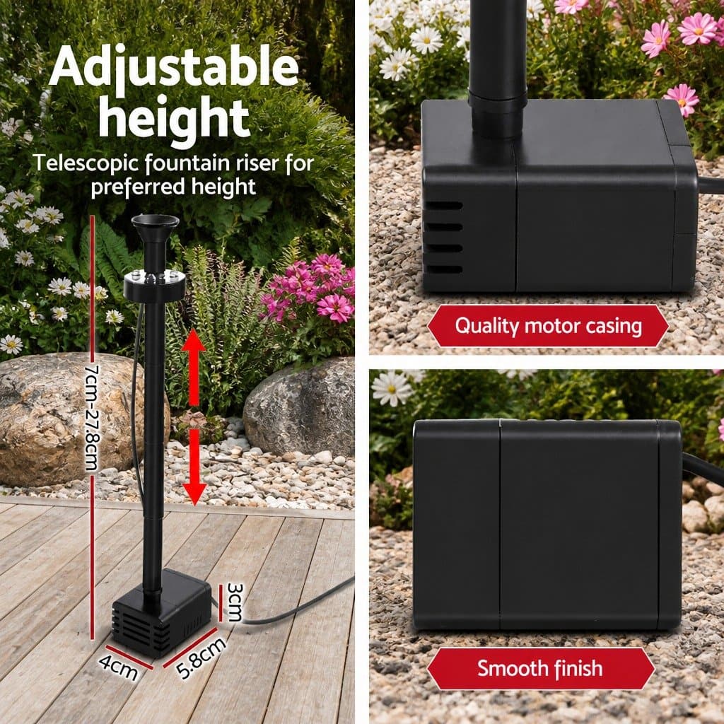 Solar Pond Pump with Battery Kit and LED Lights