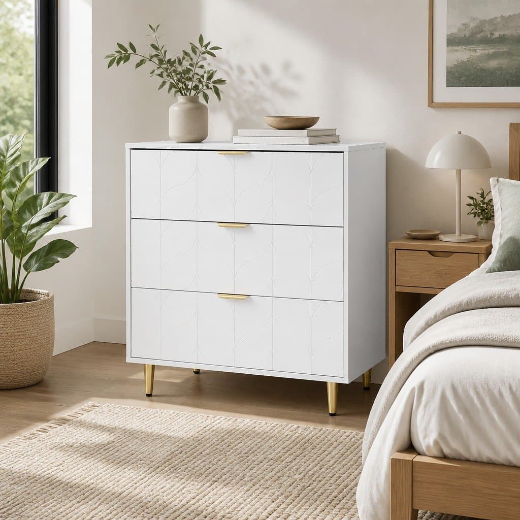 3 Drawer Chest of Drawers in White