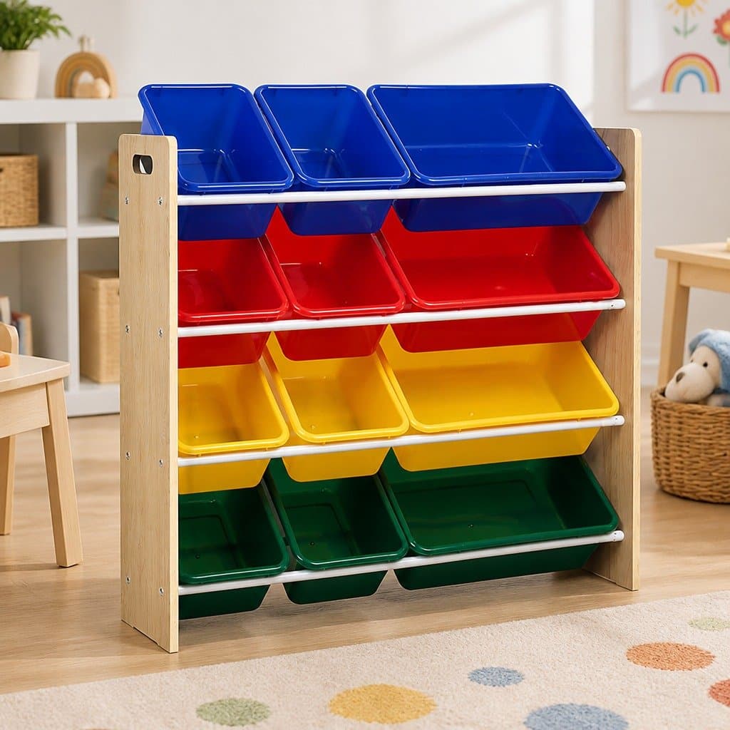 Kids Toy Box Storage Rack with 12 Bins