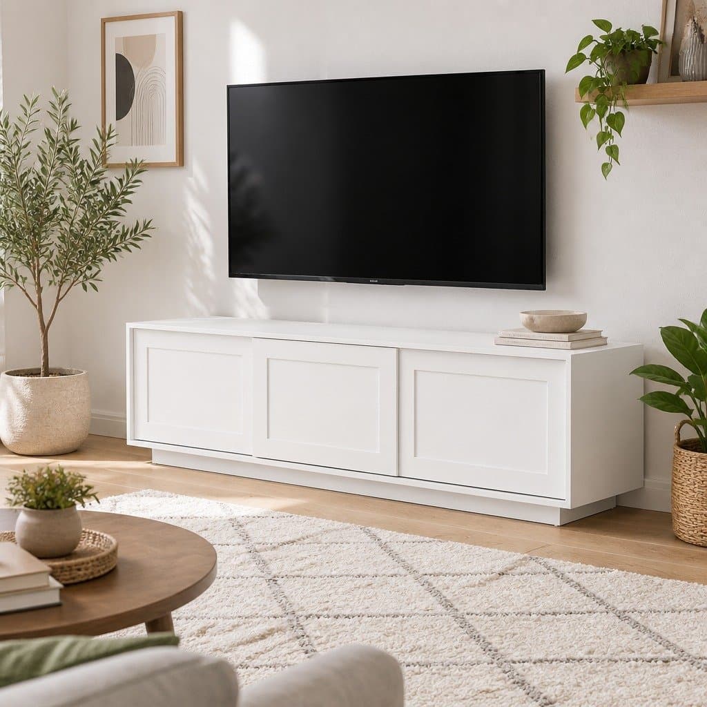 White 160cm TV Entertainment Unit with Modern Storage