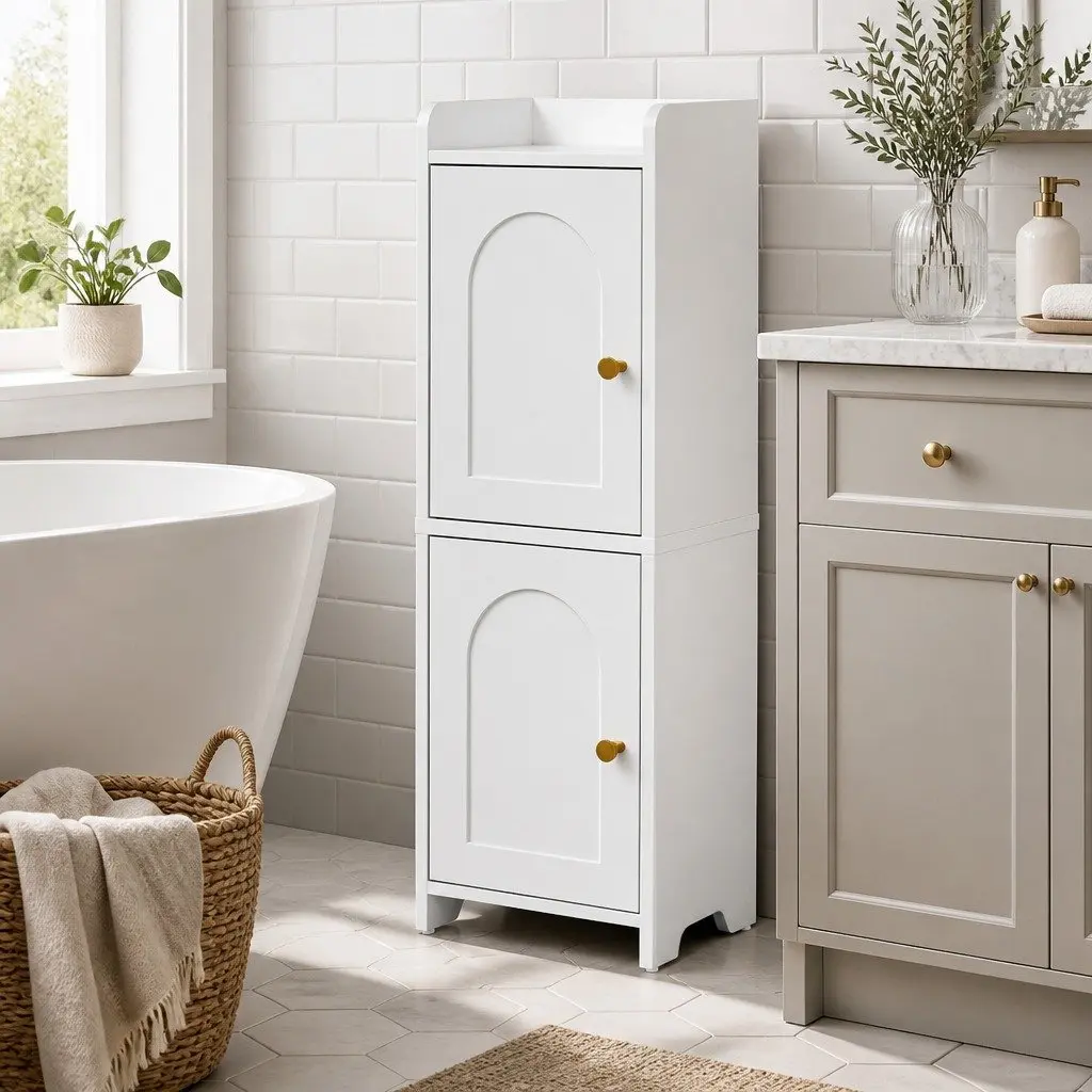 2-Tier Slim Toilet Organizer with Adjustable Shelves