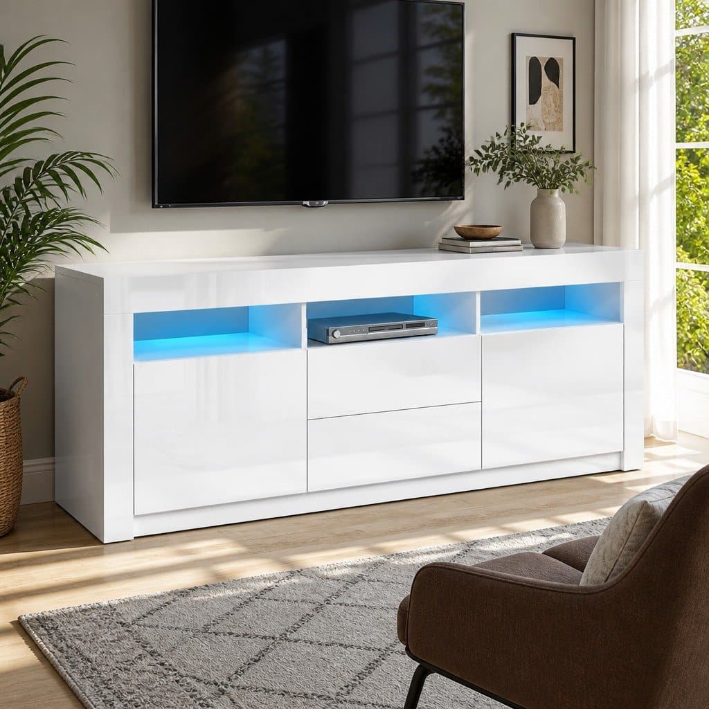 160cm Entertainment Unit with LED Lighting