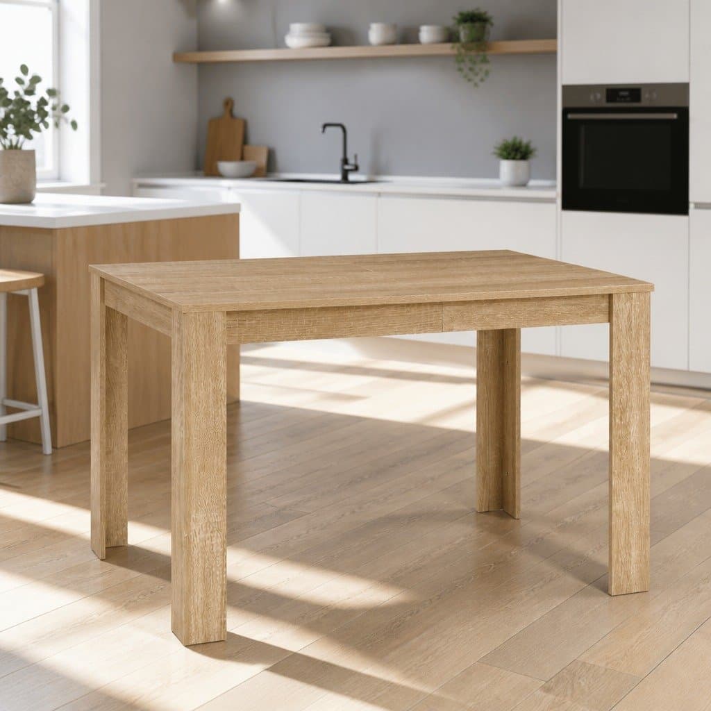 Rectangular Oak Dining Table for 4 to 6 People