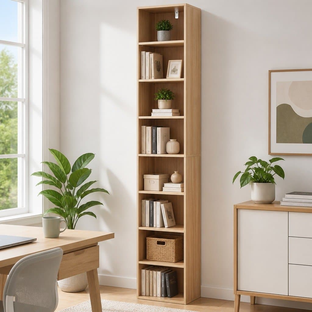 8-Tier Bookshelf Storage Unit in Pine