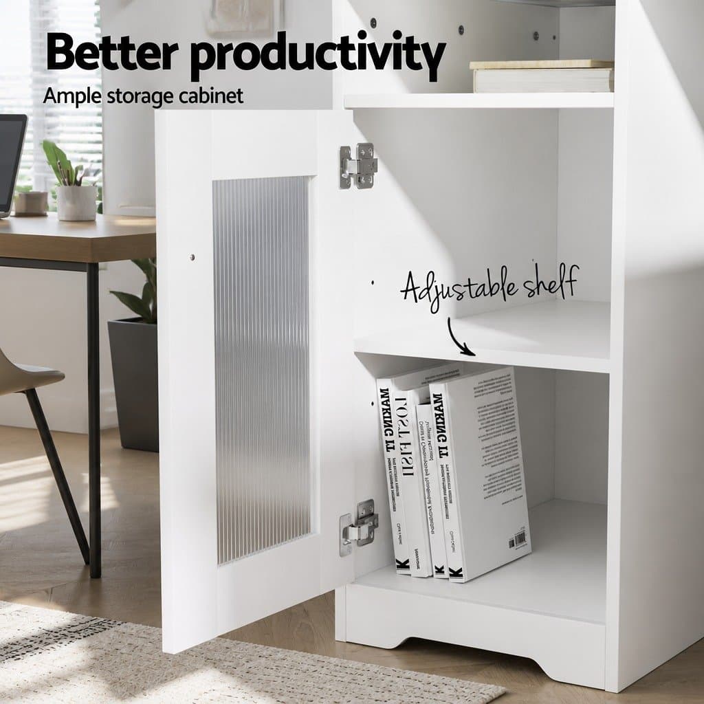 L-Shape Computer Desk with Storage and Drawers