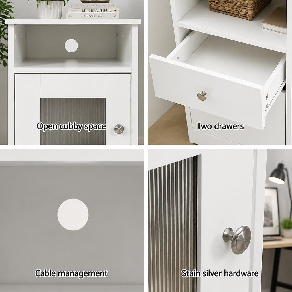 L-Shape Computer Desk with Storage and Drawers
