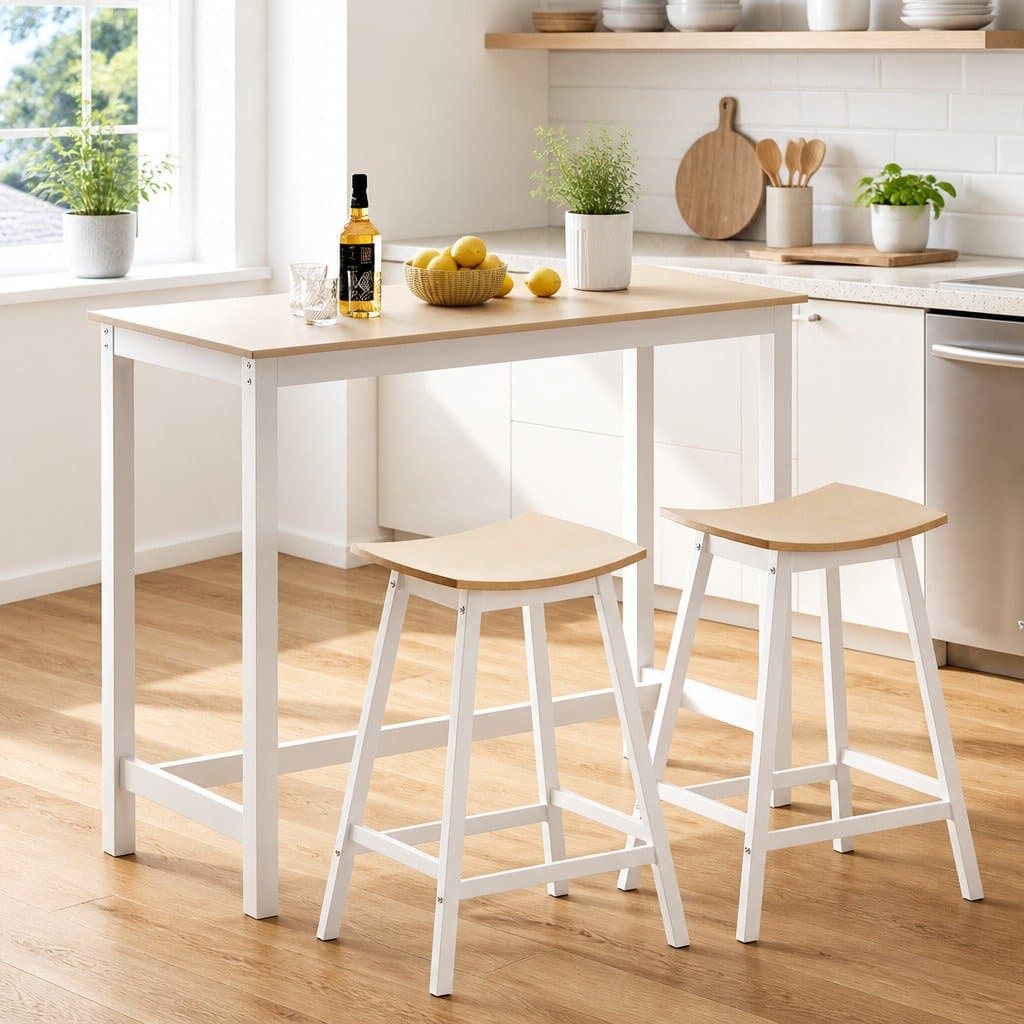 Bar Table and Stool Set for Kitchen and Dining