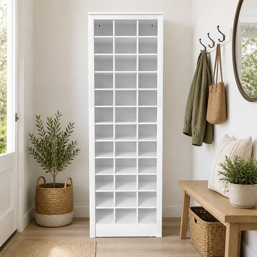 12-Tier Shoe Rack for 36 Pairs in White