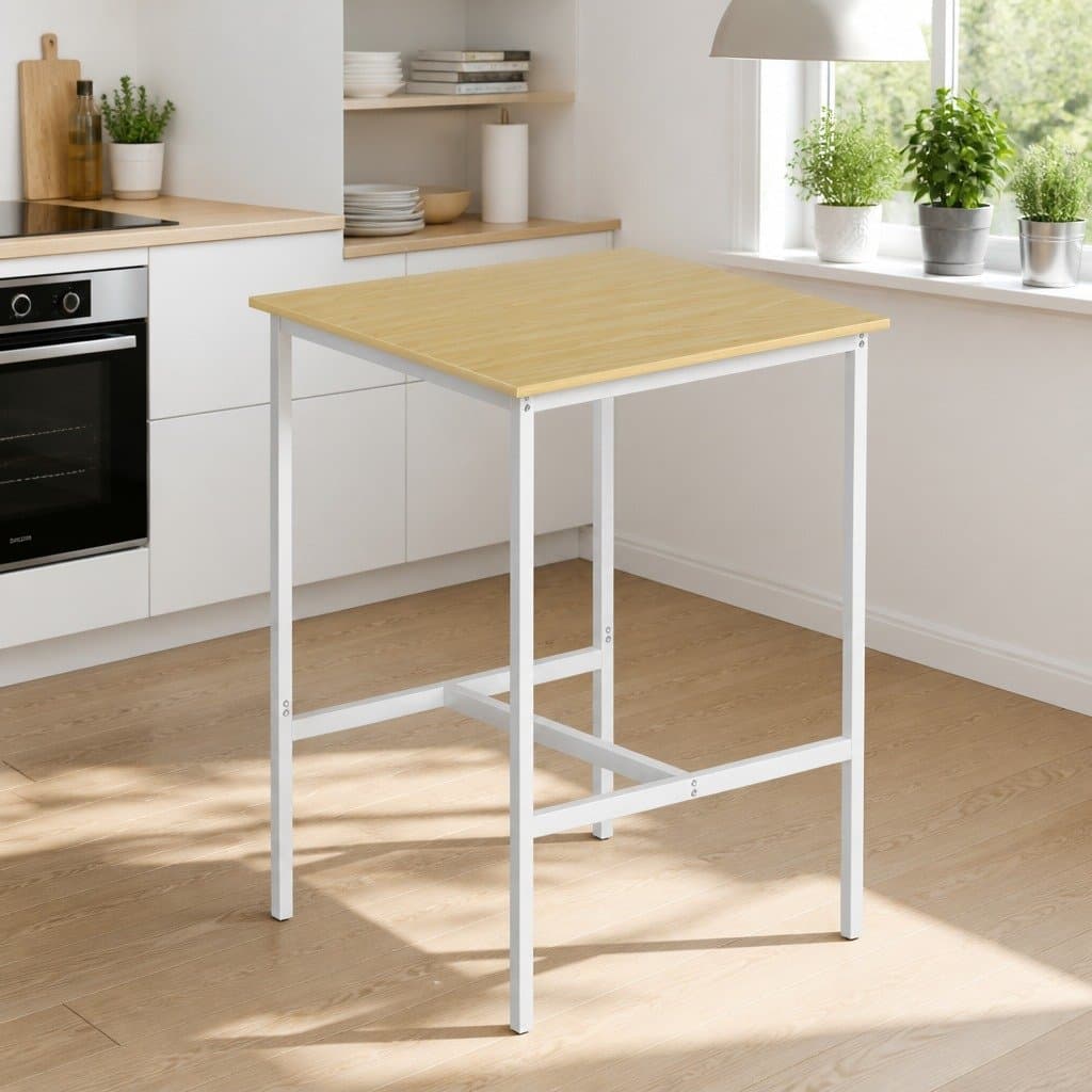 Pine Bar Table with Metal Frame 60x92cm
