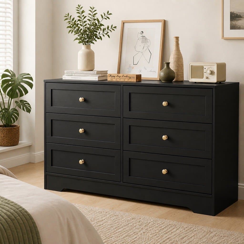 Tallboy Cabinet with 6 Drawers for Bedroom Storage