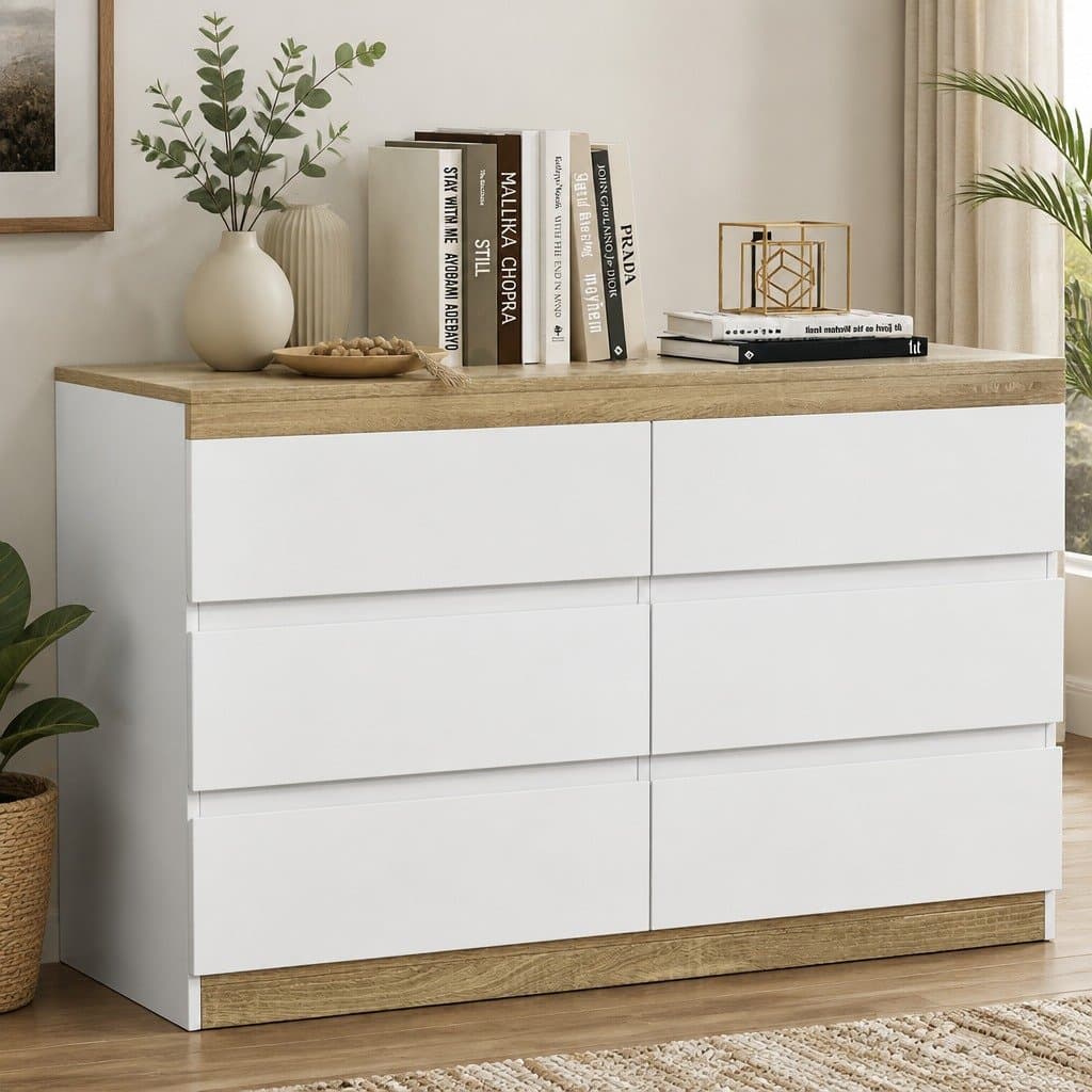 6 Drawer Chest of Drawers for Bedroom Storage